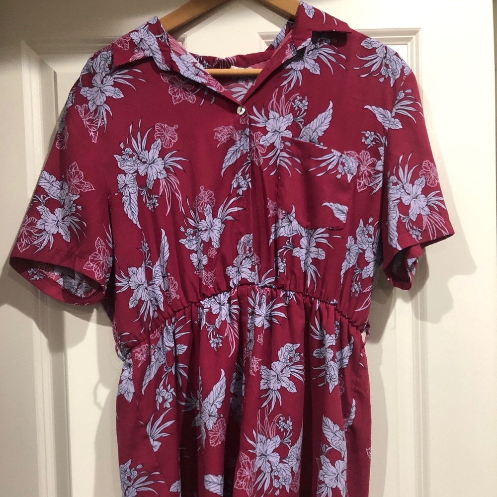 Red floral romper urban outfitters